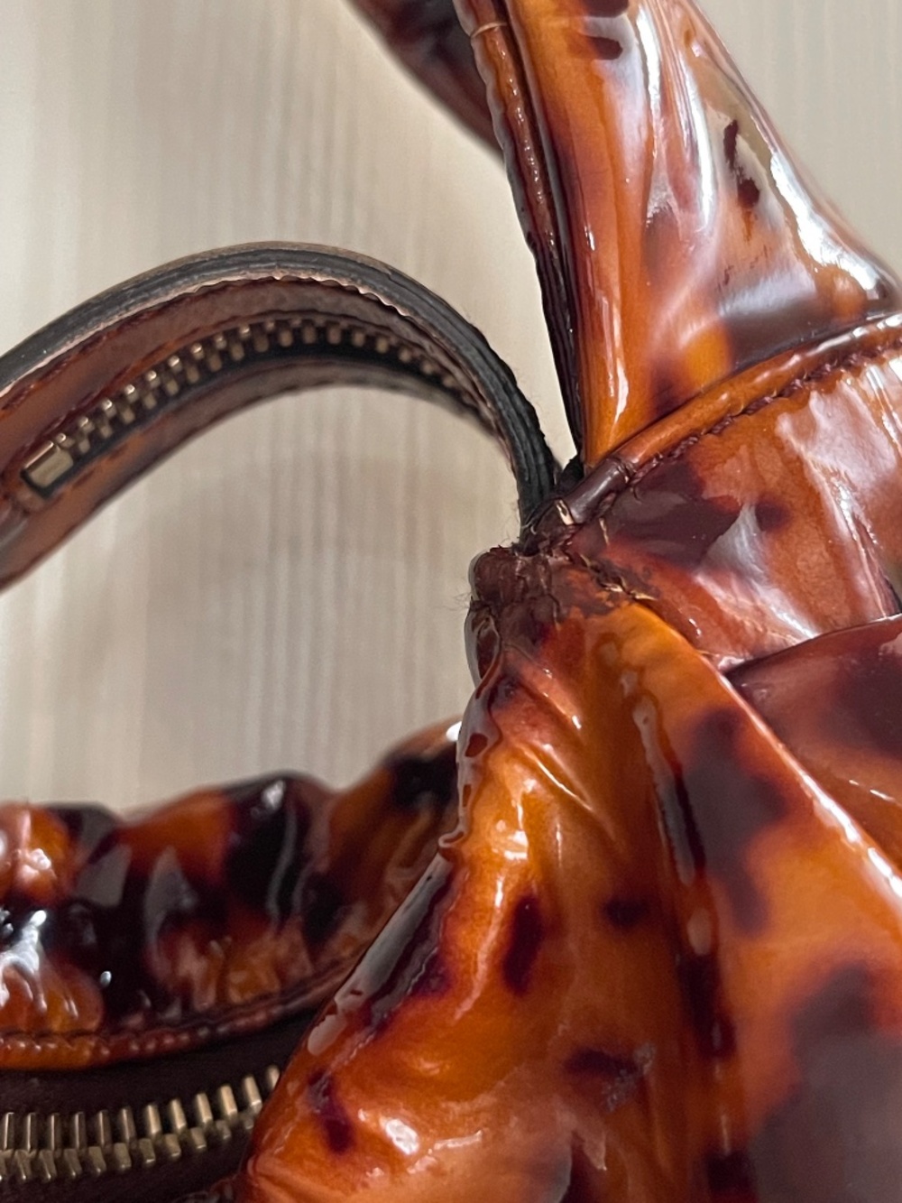 Vintage Gucci Hysteria Hobo Bag Brown Patent Leather Large - Picture 5 of 16